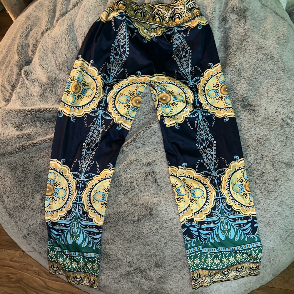 Bohemian Print Wide-Leg Pants